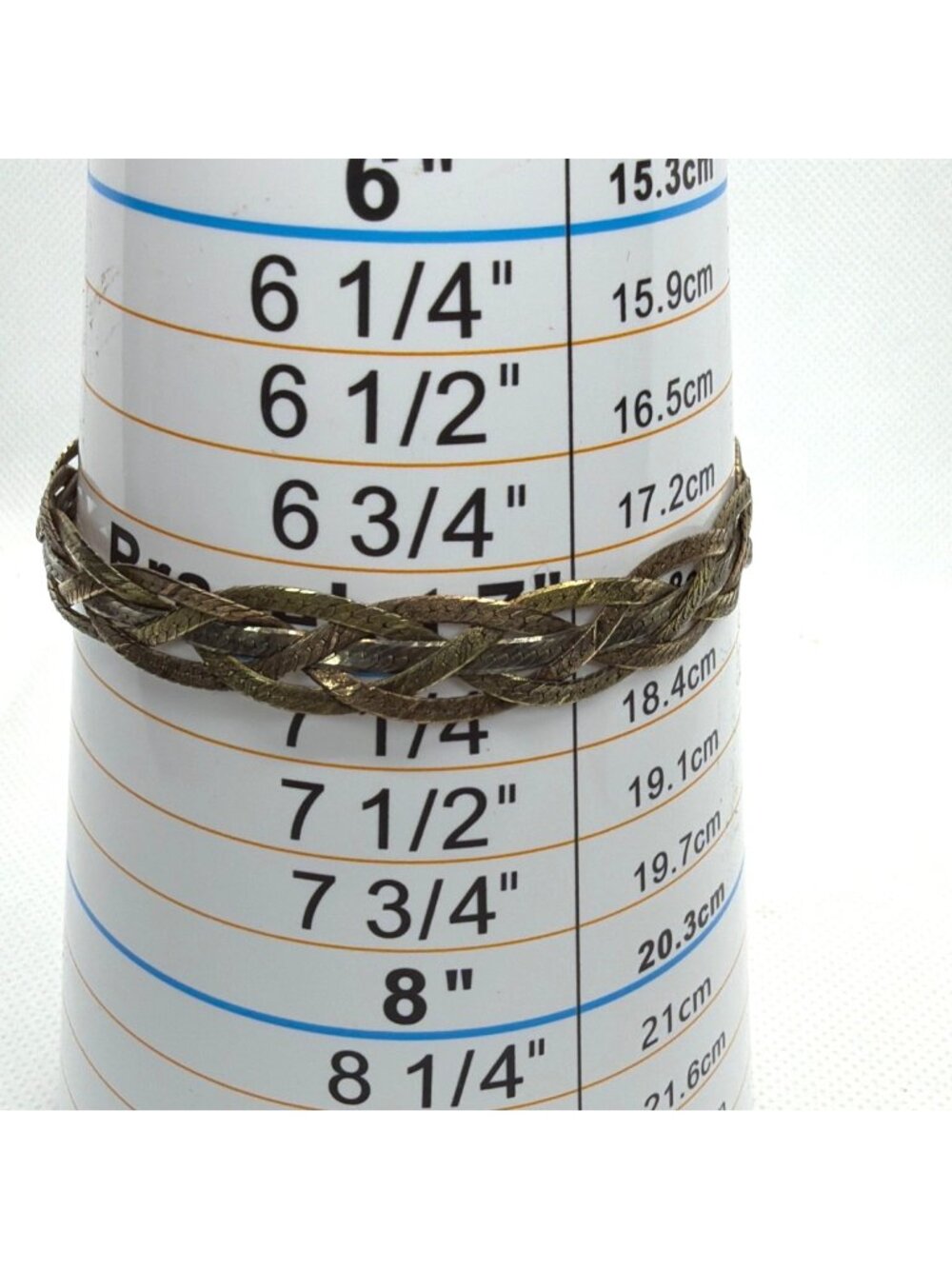 VTG Milor Italy 925 Sterling Silver Tri Color Braided Herringbone Bracelet 7" - Picture 12 of 14
